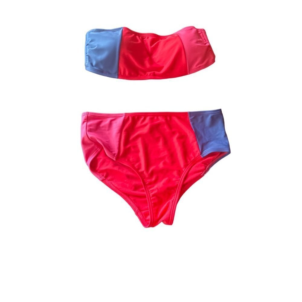 Tommy Hilfiger Pink Red‎ Blue Color block 2 Piece Suit Size Medium
